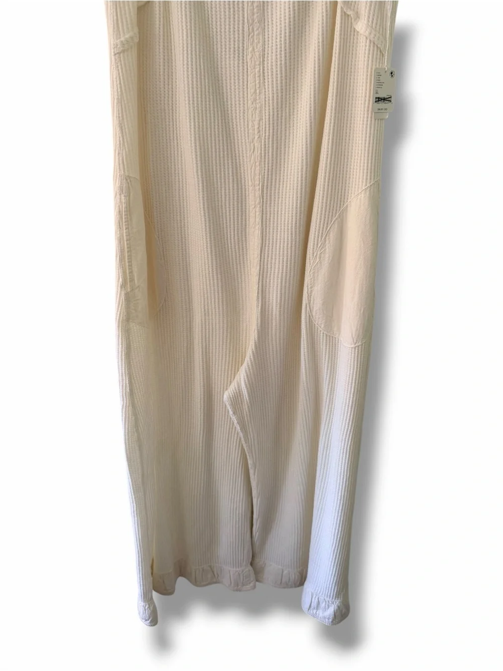 NWT Free People One Cream Callie Thermal Wide-Leg Sleeveless Jumpsuit Size XL